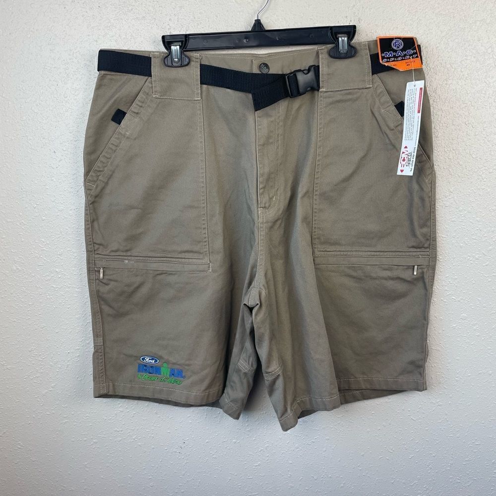 NWOT Mac Sport Coeur d’Alene Iron Man Belted Shorts Size 40